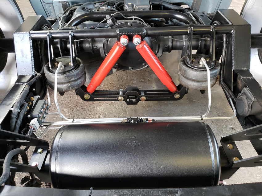 1999-2006 Silverado Sierra Rear Airbag Suspension 3 Link Wishbone Kit Big Lip Billet Wheels