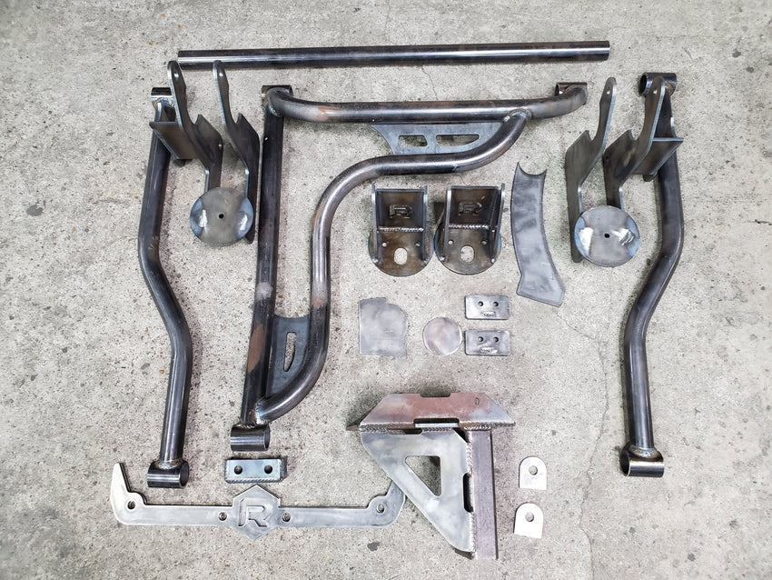 1999-2006 Silverado Sierra Rear Airbag Suspension 3 Link Wishbone Kit Big Lip Billet Wheels