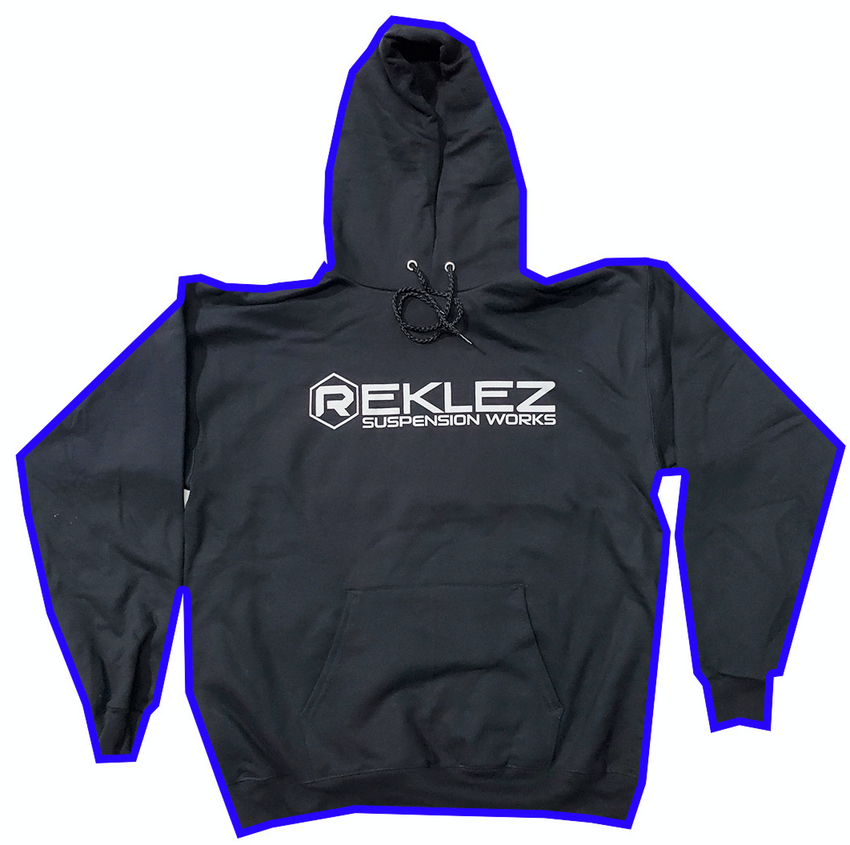 Reklez Suspension Works Black Hoodie with Grey Letters Reklez Gear